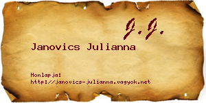Janovics Julianna névjegykártya